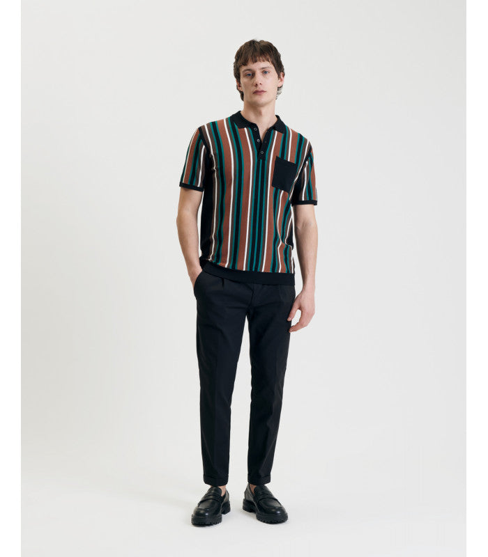 KNITTED STRIPED POLO SHIRT