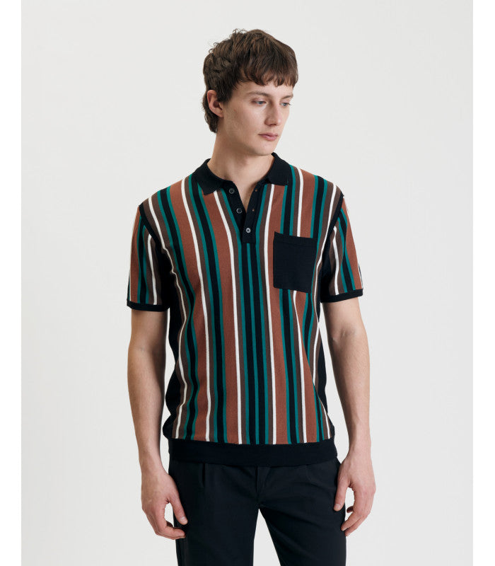 KNITTED STRIPED POLO SHIRT