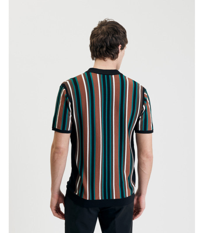 KNITTED STRIPED POLO SHIRT