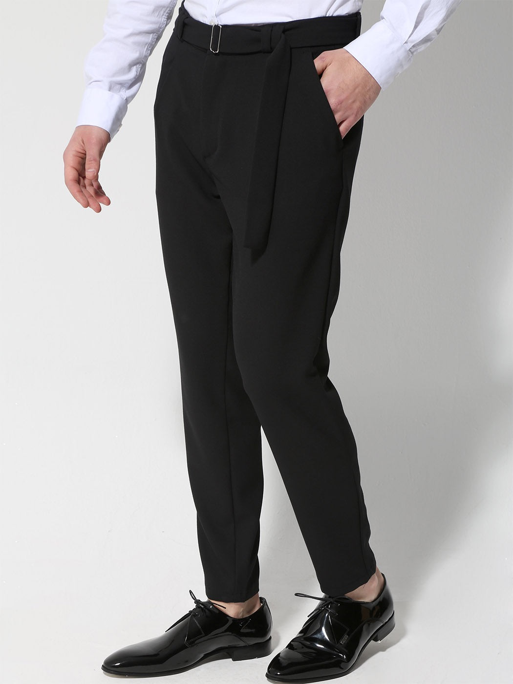 Fabric Pants With Belt